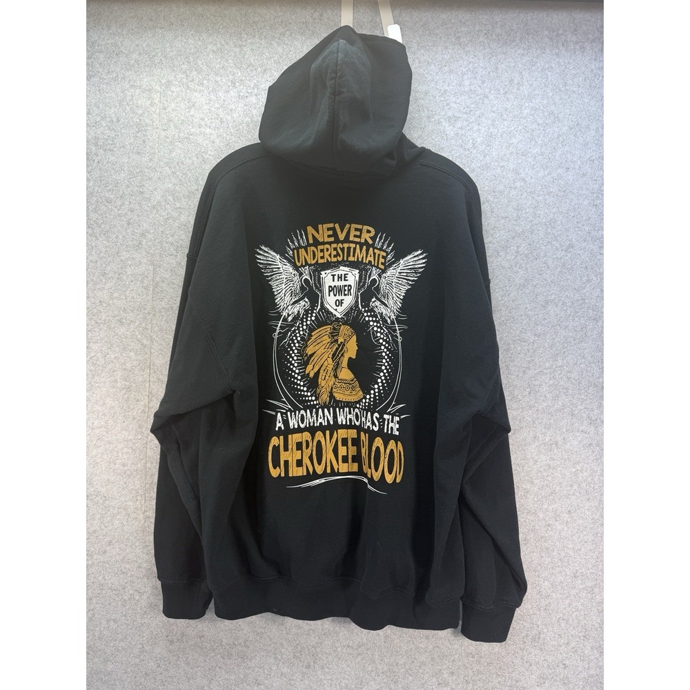 Cherokee Blood Native Theme Sweatshirt BLK W/Graphic Print Women's XL